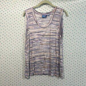 SimplyVera Vera Wang Purple & Pink Striped Sleeveless Tank Top Blouse